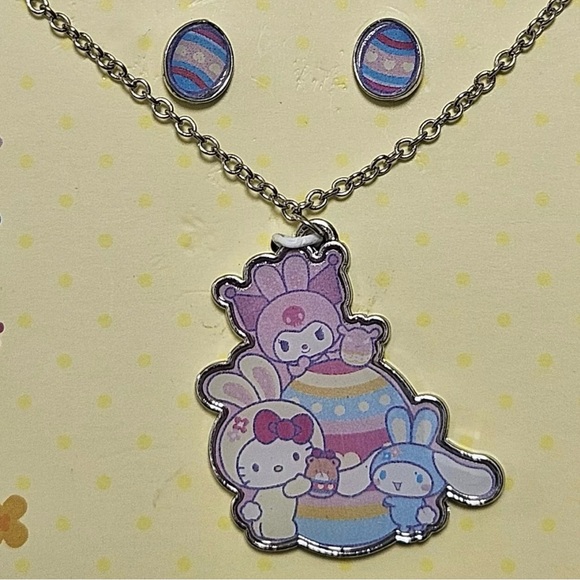 🆕 🎉 hello kitty & friends easter egg necklace & easter egg earrings set - Picture 4 of 16